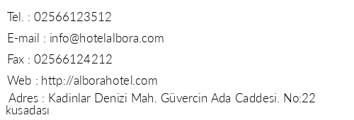 Albora Hotel telefon numaralar, faks, e-mail, posta adresi ve iletiim bilgileri